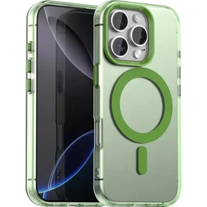 M.TK Moveteck Apple iPhone 16 Pro Max Kılıf Kamera Çıkıntılı Mat Magsafe Şarj Özellikli Kenarları Renkli Şeffaf Premium Sert Kapak