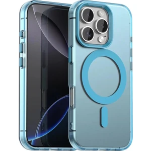 M.TK Moveteck Apple iPhone 16 Pro Max Kılıf Kamera Çıkıntılı Mat Magsafe Şarj Özellikli Kenarları Renkli Şeffaf Premium Sert Kapak