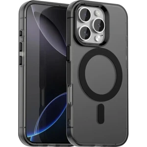M.TK Moveteck Apple iPhone 16 Pro Max Kılıf Kamera Çıkıntılı Mat Magsafe Şarj Özellikli Kenarları Renkli Şeffaf Premium Sert Kapak