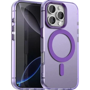 M.TK Moveteck Apple iPhone 16 Pro Max Kılıf Kamera Çıkıntılı Mat Magsafe Şarj Özellikli Kenarları Renkli Şeffaf Premium Sert Kapak
