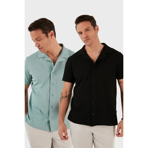 Pamuklu Regular Fit Kısa Kollu 2'li Paket Gömlek Erkek Gömlek 5902640S2