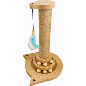 Kedi Tırmalama Ahşap Toplu Kedi Oyuncağı