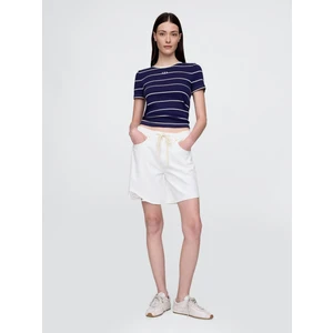Kadın Lacivert Gap Logo Modern Crop T-Shirt