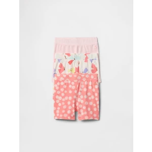 Kız Bebek Pembe Desenli 3'lü Şort