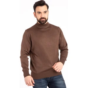 Mutlu City Erkek İnce Yün Triko Örgü Regular Kalıp Baba Yarım Balıkçı Yaka Boğazlı Kazak Bluz 5140