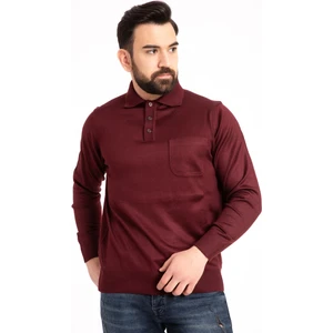 Mutlu City Erkek Ince Yün Triko Örgü Regular Kalıp Polo Yaka Baba Kazak Bluz 5015