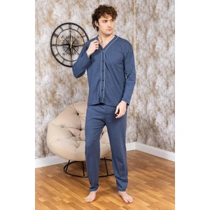 Mutlu City Erkek Boydan Düğmeli Yüksel Kalite Pamuk Pijama Takımı 16511