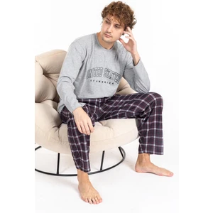 Erkek Penye Pamuk Regular Kalıp Sıfır Yaka Kaliteli Pijama Takımı A803123