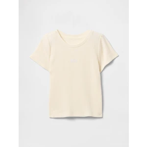 Kız Bebek Kırık Beyaz Gap Logo Fitilli T-Shirt