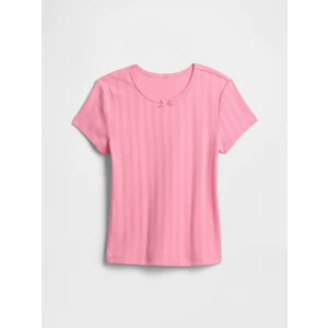 Kız Çocuk Pembe Desenli T-Shirt
