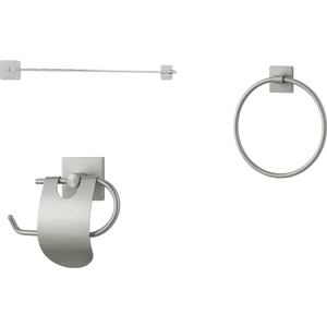 Yapışkanlı Banyo Seti 3 Parça Uzun Havluluk Yuvarlak Havluluk Ince Kapaklı Tuvalet Kağıtlık