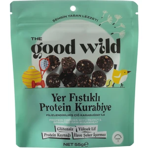 The Good Wild Glütensiz, İlave Şekersiz Yer Fıstıklı Protein Kurabiye 55 gr
