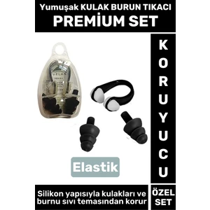 Set Elastik Yumuşak Havuz Deniz Su Sızdırma Gürültü Önleyici Kulak Burun Tikaci Seti̇