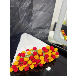 El Örgüsü Gül Buketi Çiçekli Battaniye, Şal Buket Battaniye, Buket Şal, Örgü Çiçek Buketi Battaniye Çiçekli Battaniye, Sevgililer Günü Şal Buket Battaniye