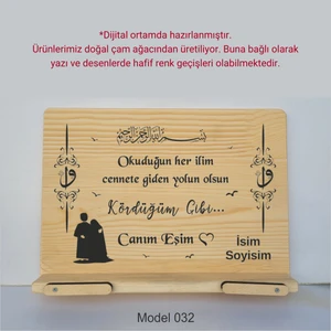 Münzevi İsme Özel Masaüstü Rahle/kitap Okuma STANDI--CANIM EŞİM--MODEL032