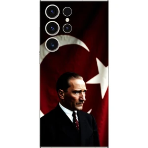 Dali Design Samsung Galaxy S23 Ultra Uyumlu Şeffaf Kılıf Atatürk 4 Tasarımlı