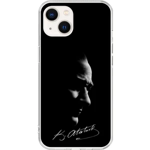 Dali Design iPhone 13 Uyumlu Şeffaf Kılıf Atatürk 1 Tasarımlı