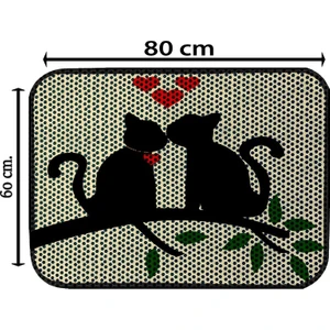 Kedi Kum Paspası Desenli  60 x 80 cm