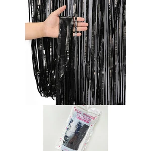 Patladı Gitti Metalize Arka Fon Kapı Perdesi Siyah 100X200 cm