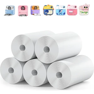 5 Rulo Çocuk Kameraları Için Anında Baskı Kağıdı Fotoğraf Kağıdı Beyaz