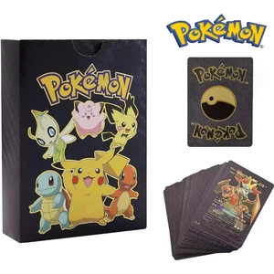 Pokemon Go Vmax Black Card Tcg Dx Gx Siyah Esnek Oyuncu & Koleksiyon Pokemon Kartı 55 Adet Ingilizce