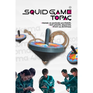 Squid Game Topaç Metal Uçlu Kırılmaz Tasarım Squid Game 2 Plastik