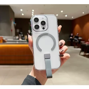 Apple iPhone 16 Pro Max Uyumlu Magsafe Özellikli El Tutamaçlı Teksas Silikon Kapak