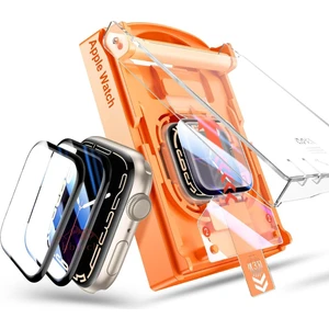 Apple Watch Akıllı Saatler Ile Uyumlu Uygulaması En Kolay Ekran Koruyucu Otomatik Hizalama Aparatlı Kit Series 10 42 mm Series 10 46 mm 40MM 41MM 44MM 45MM Series 9 8 7 Se 6 5 4 Uyumlu