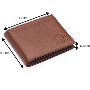 Hakiki Deri Bol Kart Bölmeli Erkek Cüzdan - Taba