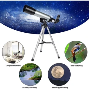 Forwhat Büro Ev Ofis Yazlık Kamp Hediyesi Için 360x50 Mini Alüminyum Gövde Tripodlu Teleskop