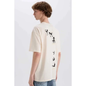 %100 Pamuk Rick and Morty Boxy Fit Bisiklet Yaka Sırt Baskılı Kısa Kollu Tişört E3267AX25SM