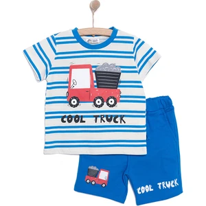 Hellobaby Cars&roads Erkek Kamyon Baskılı Tshirt-Şort Erkek Bebek
