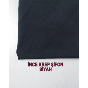 Ince Krep Şifon Siyah Renkte En: 140 cm