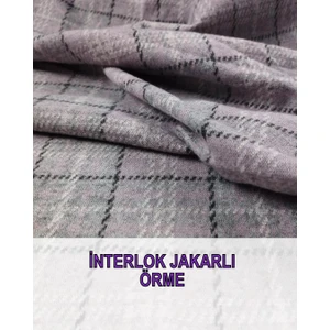 Lila Gri Renklerde Jakarlı Örme En: 150