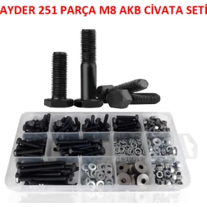 251 Parça M8 Akb Civata Somun ve Pul Seti