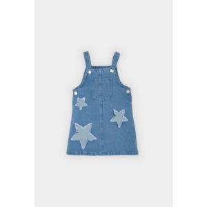 Kız Bebek Yıldız Nakışlı Yazlık Salopet Elbise B8219A525SM