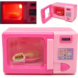 Çocuk Mini Sevimli Mikrodalga Fırın Rol Oynamak Oyuncak Eğitici Çocuklar Için Mutfak Oyuncakları (Pembe) (Yurt Dışından)