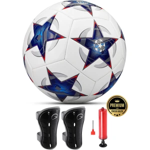3lü Set Futbol Topu Tekmelik Şampiyonlar Ligi Pompalı Sert Zemin Halı Saha Futbol Topu Mavi No:5