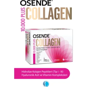 10.000 Plus Collagen Hidrolize Kolajen Peptitleri Hyaluronik Asit Vitamin Kompleks 30 Günlük Tüp