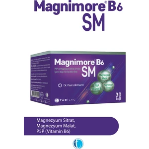 B6SM Magnezyum 30 Saşe Sitrat Malat Vitamin B6 P5P