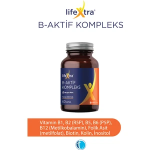 B-Aktif Kompleks 60 Bitkisel Kapsül Metilkobalamin Metilfolat P5P R5P İnositol Biotin