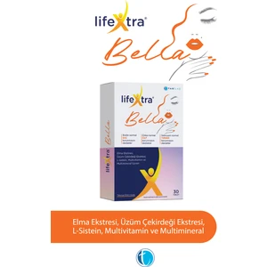 LifeXtra Bella 30 Tablet Üzüm Çekirdeği Biotin Çinko Selenyum Saç Cilt Tırnak