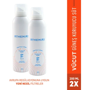 Athenıas Sun Milk Spray SPF 50+ Tüm Cilt Tipleri İçin Uva Uvb Yüksek Korumalı Güneş Kremi 200 ml x 2 Adet