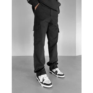 Erkek Baggy Fit Kargo Pantolon Siyah