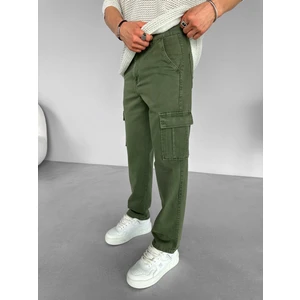 Erkek Baggy Fit Kargo Pantolon Yeşil