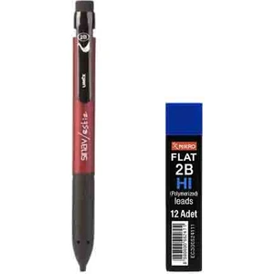 Versatil Kalem Sınav/eskiz Bordo U1304 1.8 mm + Mikro Kalem Ucu 2b 1.8 mm