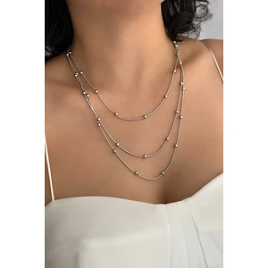 ÇLK Accessories Çelik 3 Lü Topçuk Zincir Çelik Kolye TRKOLYE5843 YB37503
