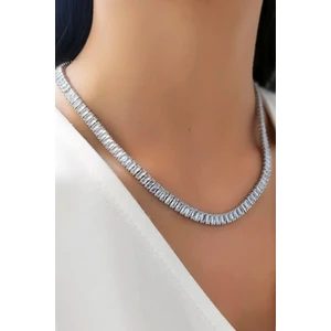 ÇLK Accessories Çelik Baget Taşlı Su Yolu Çelik Kolye