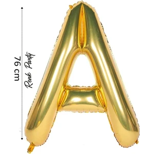 Folyo Balon A Harfi Helyum Balon 76  cm  Gold Renk - A Harf Balon - Harf Folyo Balon - 34 Inch