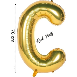 Folyo Balon C Harfi Helyum Balon 76  cm  Gold Renk - C Harf Balon - Harf Folyo Balon - 34 Inch